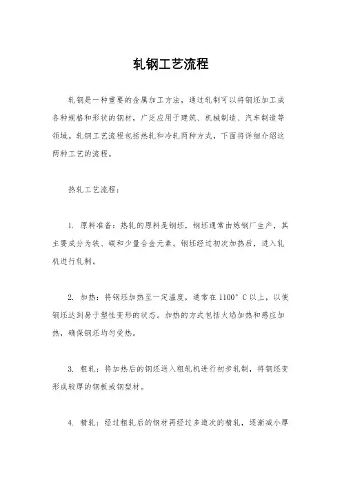 轧钢工艺流程