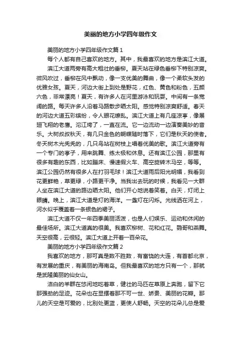 美丽的地方小学四年级作文