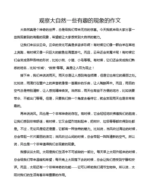 观察大自然一些有趣的现象的作文