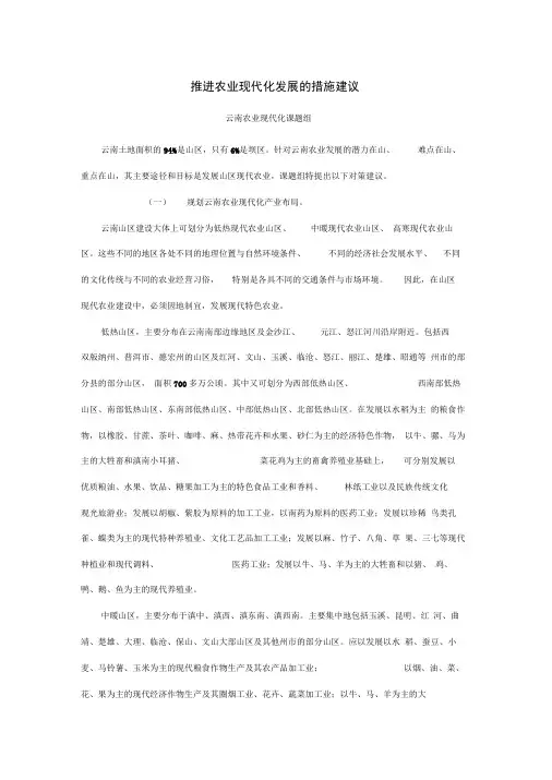 推进农业现代化发展的措施建议