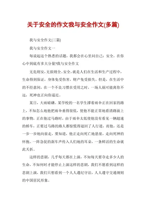 关于安全的作文我与安全作文(多篇)