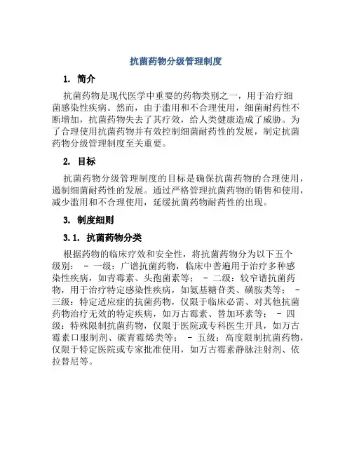 抗菌药物分级管理制度