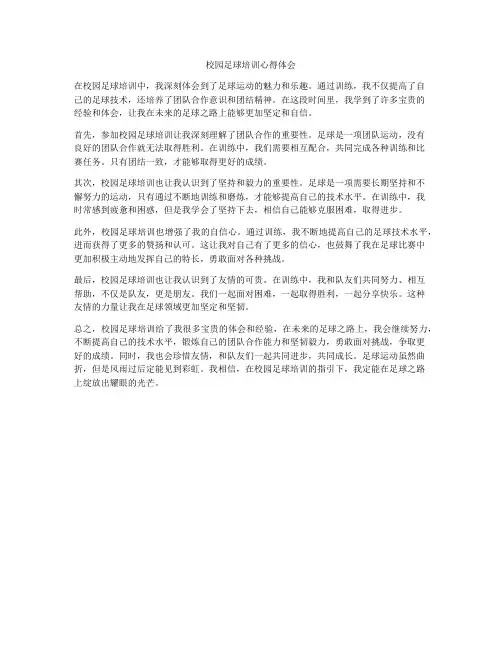 校园足球培训心得体会