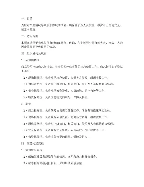 船舶停航应急预案