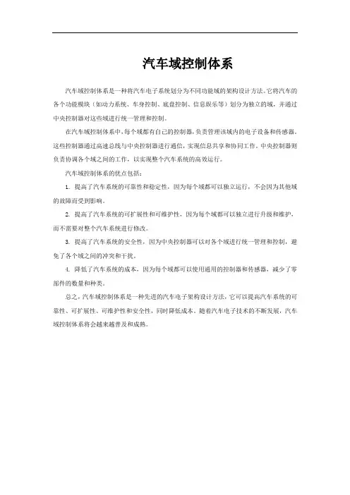 汽车域控制体系