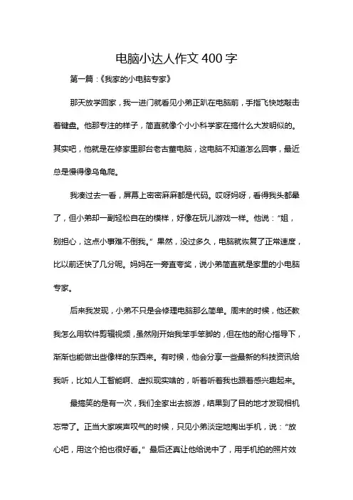 电脑小达人作文400字