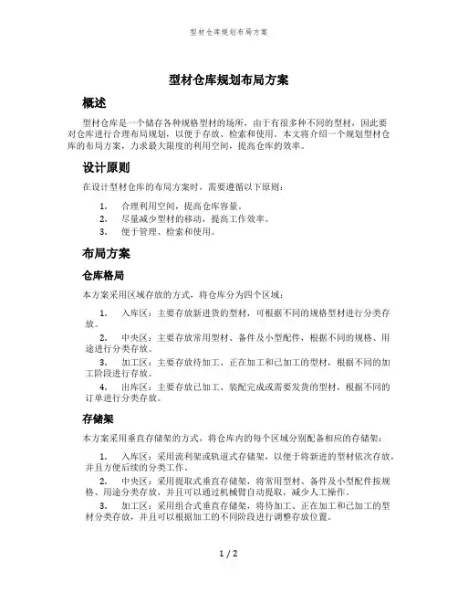 型材仓库规划布局方案 (3)