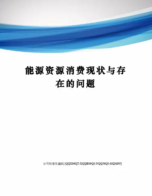 能源资源消费现状与存在的问题