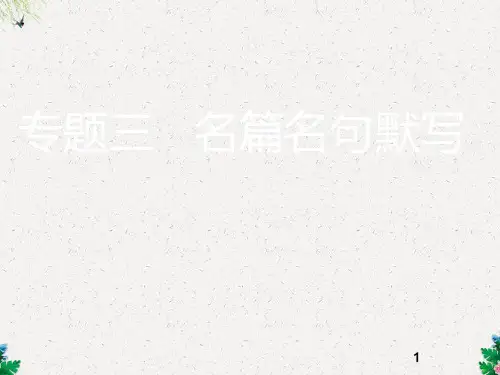 高考语文专题复习课件 专题三  名篇名句默写