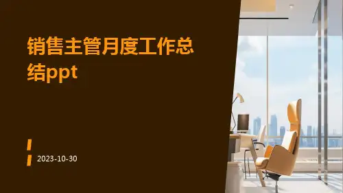 销售主管月度工作总结ppt