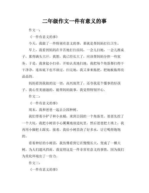 二年级作文一件有意义的事