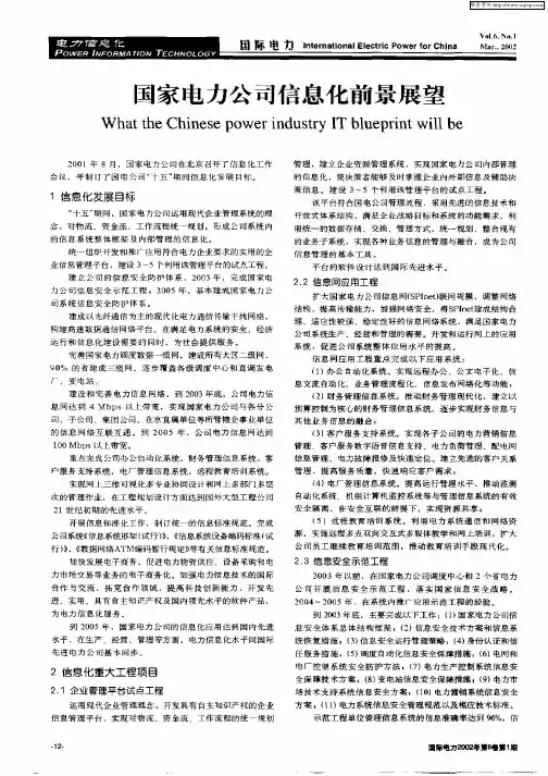 国家电力公司信息化前景展望