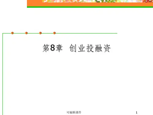 创新与创业管理学 第8章  创业投融资PPT课件