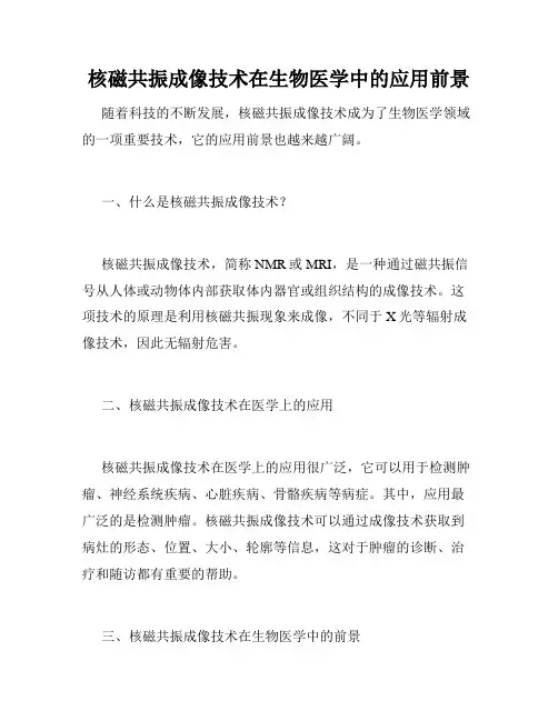 核磁共振成像技术在生物医学中的应用前景