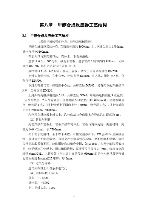 甲醇合成设备