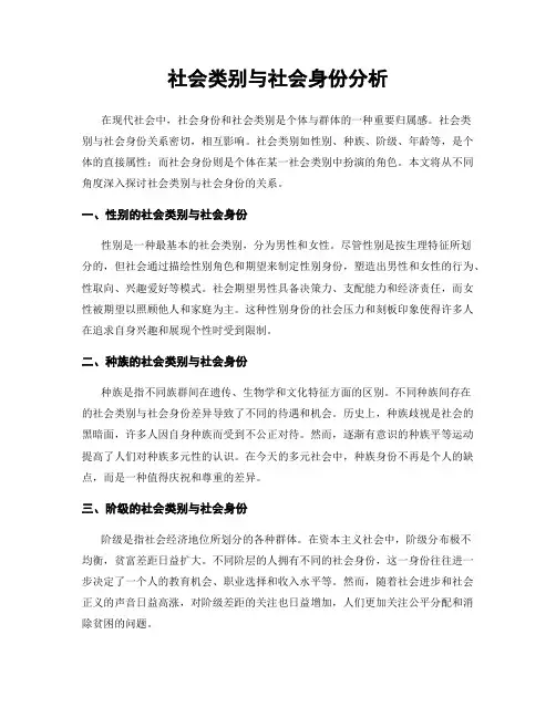 社会类别与社会身份分析