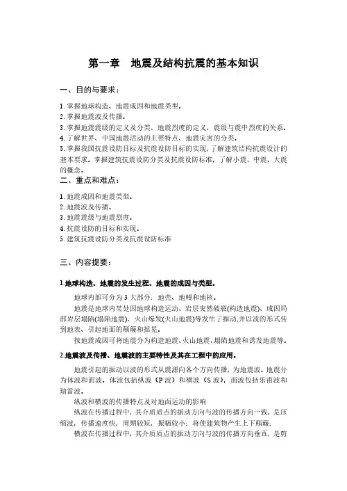工程结构抗震原理复习