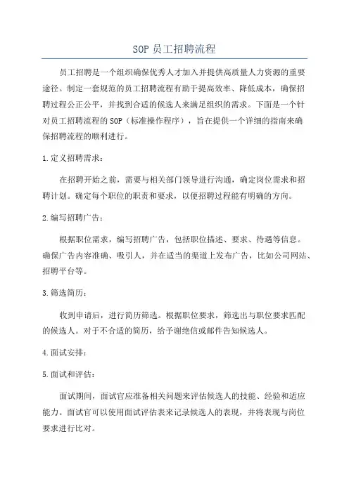 SOP员工招聘流程
