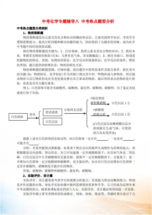 中考化学专题辅导八 中考热点题型分析