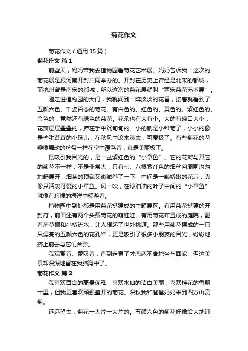 菊花作文（通用35篇）