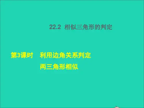 2022秋九年级数学上册 第22章 相似形22.2 相似三角形的判定 3利用边角关系判定两三角形相似