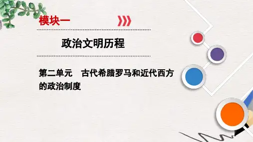 2020年高考历史总复习精讲练课件：第二单元 古代希腊罗马和近代西方的政治制度 第5讲 