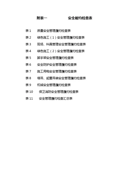 履约检查表