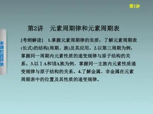 高三化学一轮复习 第五章第2讲元素周期律和元素周期表课件