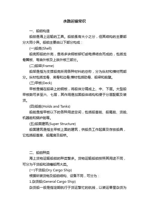 水路运输常识