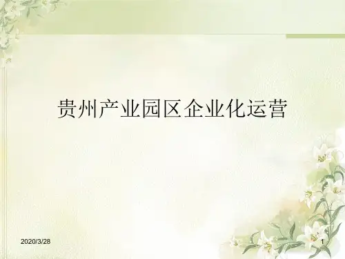 贵州产业园区企业化运营PPT课件
