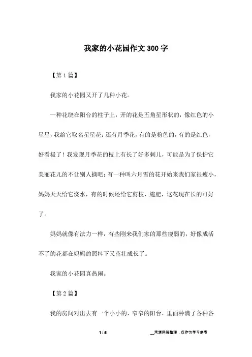 我家的小花园作文300字