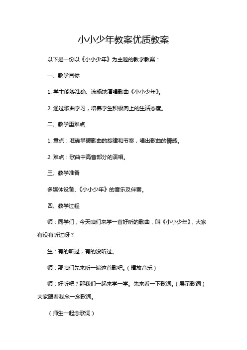 小小少年教案优质教案