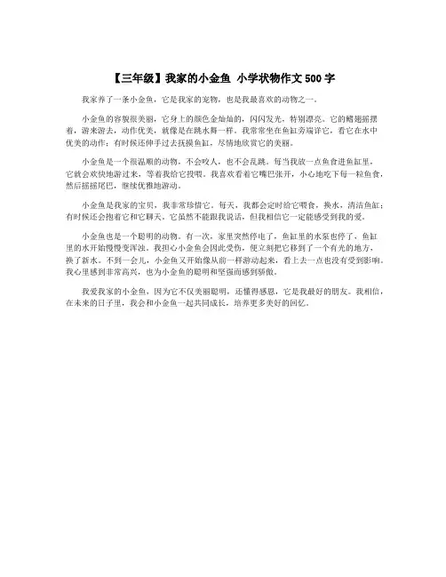 【三年级】我家的小金鱼 小学状物作文500字
