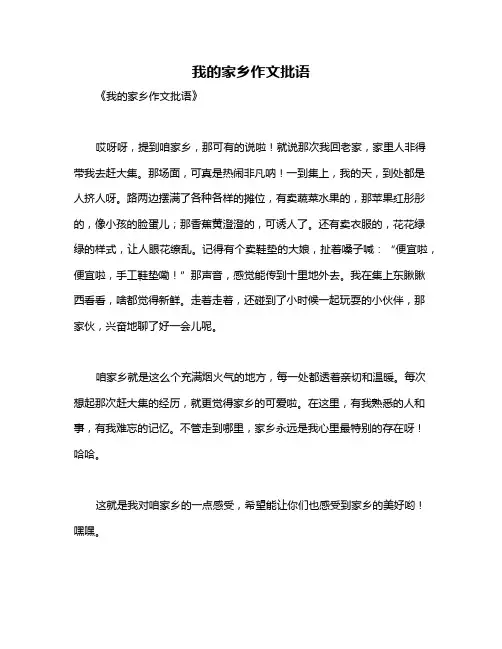 我的家乡作文批语