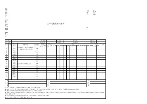 生产过程检验记录表 (试行版)