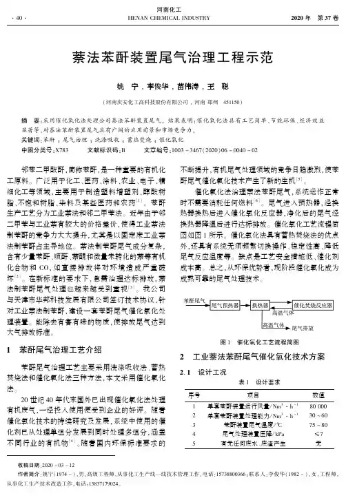 萘法苯酐装置尾气治理工程示范