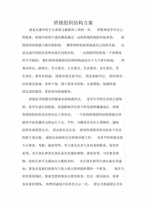 班级组织结构方案