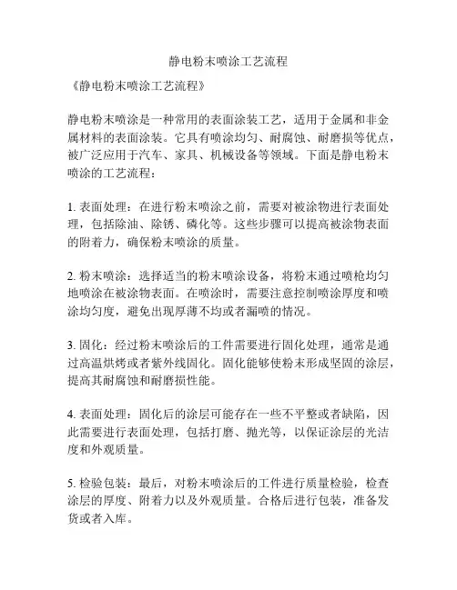 静电粉末喷涂工艺流程