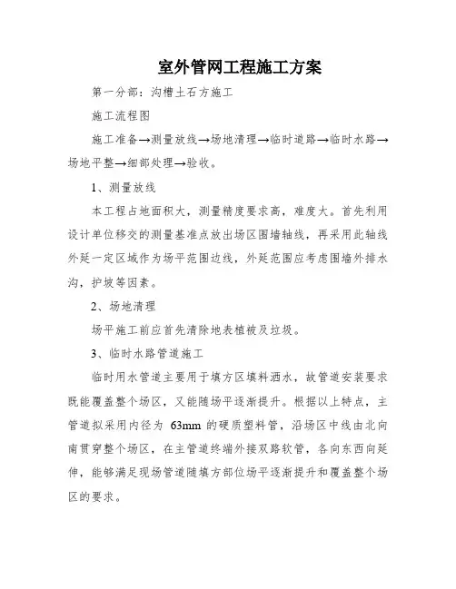 室外管网工程施工方案