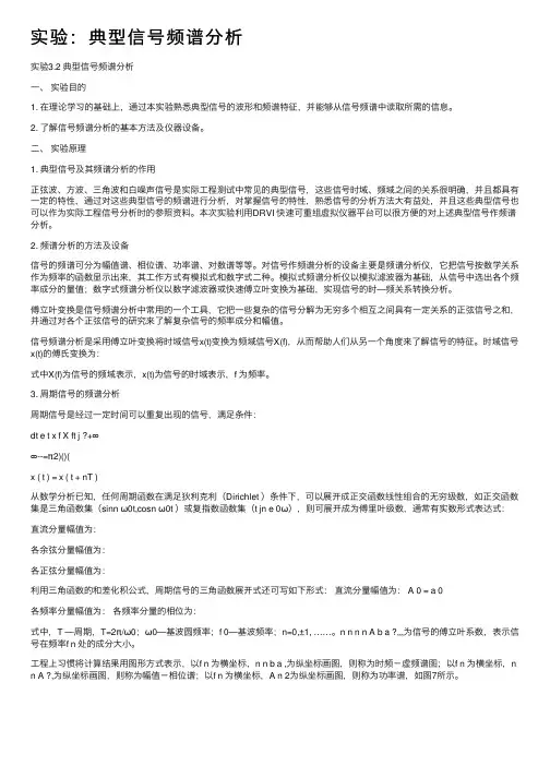 实验：典型信号频谱分析