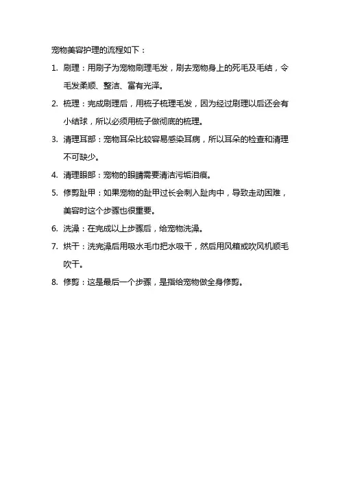 宠物美容护理的流程