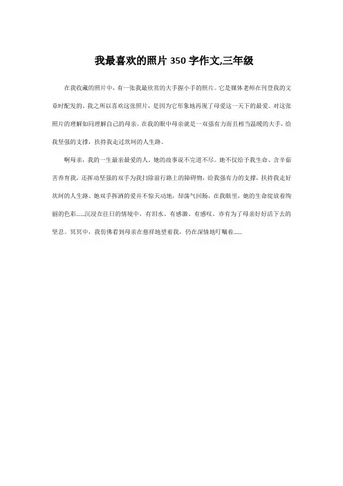 我最喜欢的照片350字作文,三年级