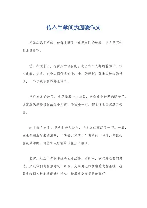 传入手掌间的温暖作文
