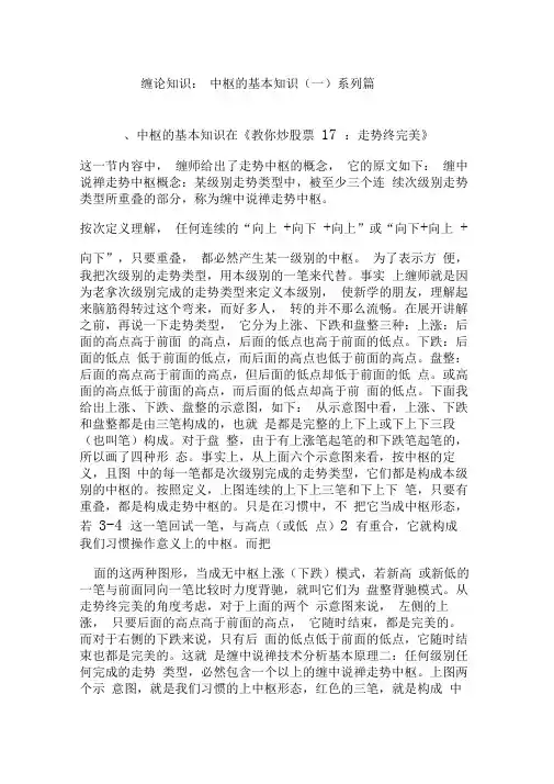 缠论知识：中枢的基本知识(一)系列篇