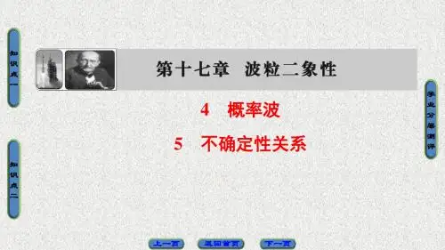 高中物理人教版选修3-5(课件)第十七章 波粒二象性 4 概率波 5 不确定性关系