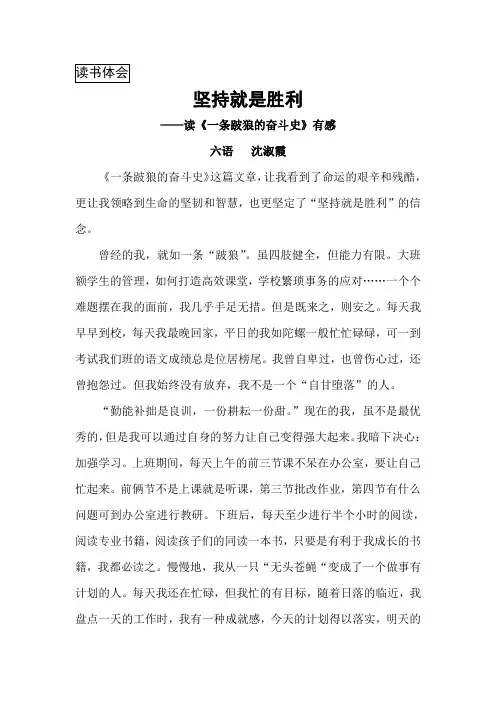 一条跛狼的奋斗史