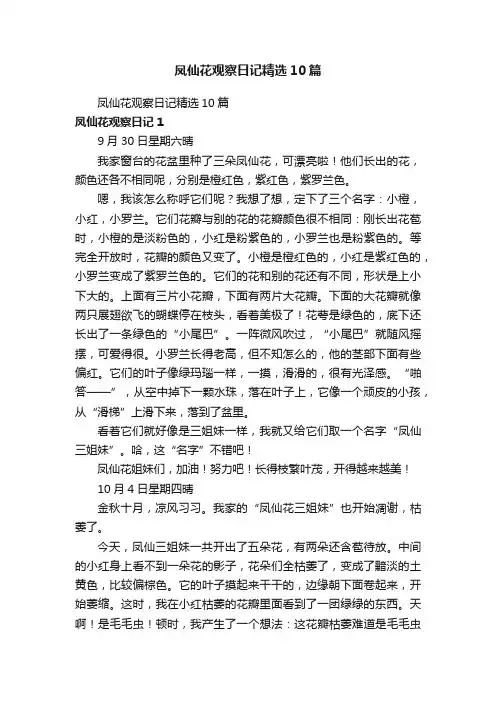 凤仙花观察日记精选10篇