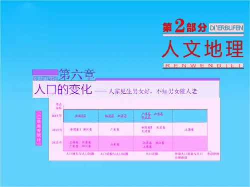 【三维设计】高考地理第一轮总复习 第六章 第一讲 人口增长的模式与人口合理容量课件