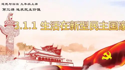 人教部编版道德与法治九年级上册课件：3.1.1 生活在新型民主国家(new)(共23张PPT)