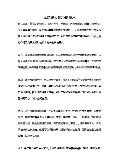 无花果大棚种植技术